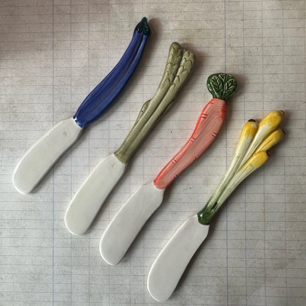 Fitz and Floyd Hand-Painted Veggie Canapé Knives
